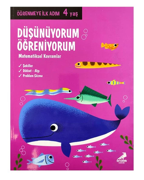 4 Yaş Düşünüyorum Öğreniyorum Kitabı Erdem Yayınları ürün görseli 1