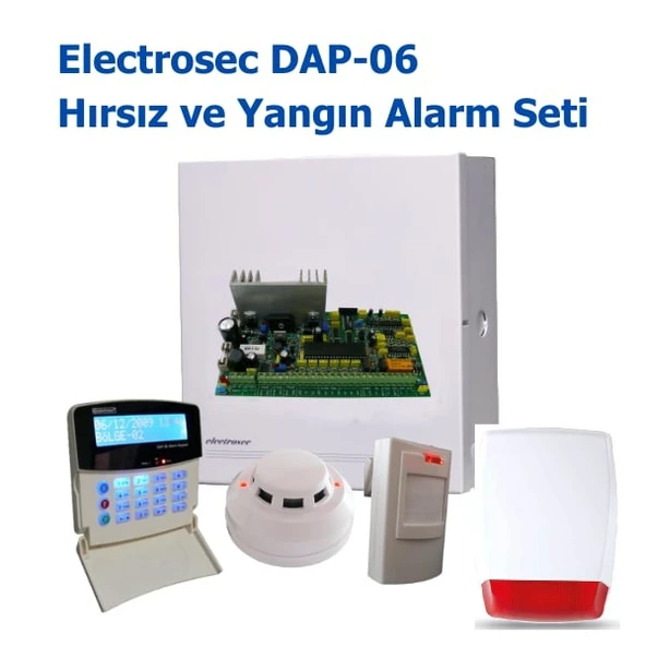 Electrosec DAP-06 Kablolu Soygun ve Yangın Alarm Seti 6 Bölgeli ürün görseli 1