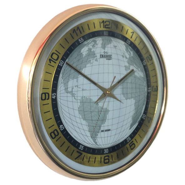 Enarose Atlas Büro Tipi Bombe Camlı Duvar Saati A23401 ürün görseli 1