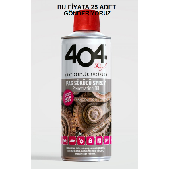 404, MARKA, 400 ML, 25 ADET, MULTİ, Yağlayıcı Pas Sökücü Sprey ürün görseli 1
