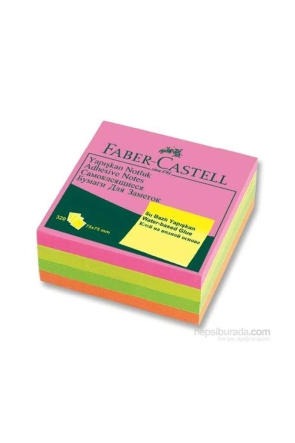 Faber Castell Not Kağıdı 75*75 Yapışkan Pastell Renk Küp ürün görseli 1