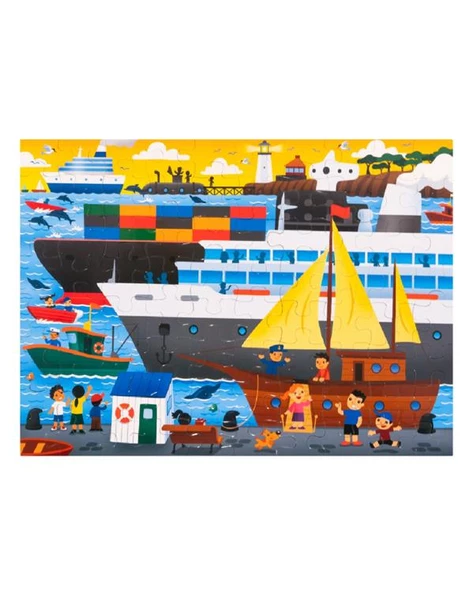 Eolo 80 Parça Yer Puzzle Liman 4+ - Resim 3