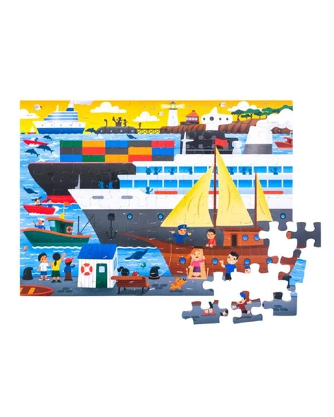 Eolo 80 Parça Yer Puzzle Liman 4+ - Resim 5
