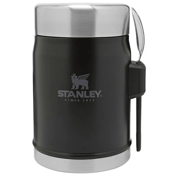 Stanley Klasik Paslanmaz Çelik Yemek Termosu Kaşıklı 0,40 LT - Matte Black Pebble ürün görseli 1