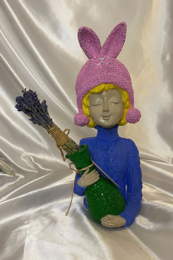 Poli Çiçek Tutatn Kadın Biblo El İşi Hand Made ürün görseli 1