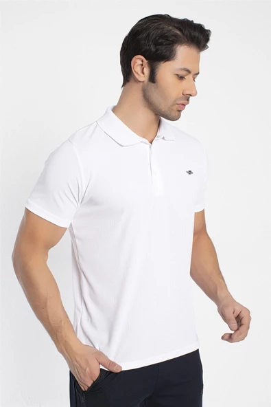 Crozwise Polo Yaka Erkek Beyaz Spor T-shirt - 7135-08 ürün görseli 1