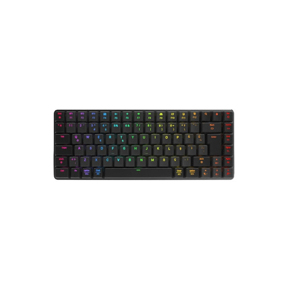 Rampage W-granıte Siyahgri Low Profile Blue Swıtch Q Rgb 2,4 Ghz Bt Mekanik Gaming Oyuncu Klavye ürün görseli 1