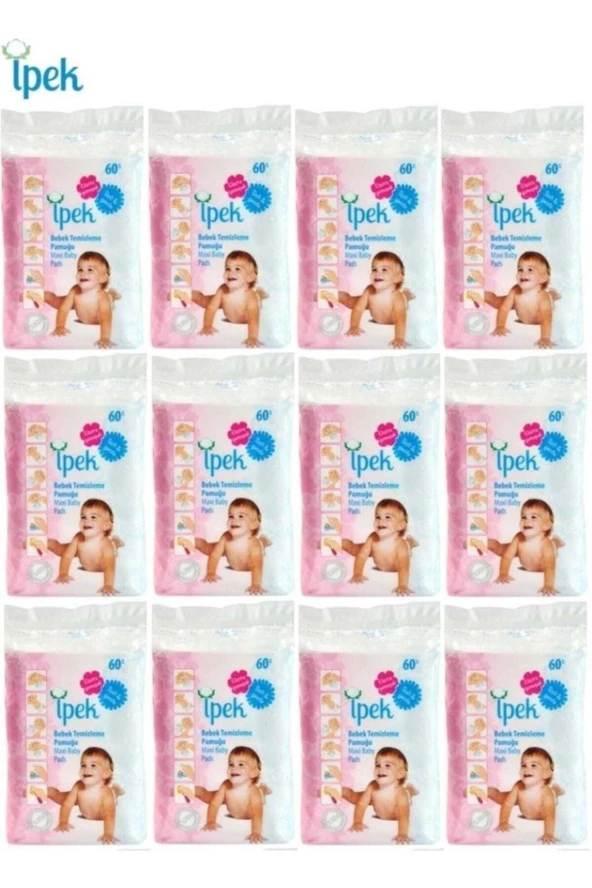 İPEK Bebek Temizleme Pamuğu 720 Adet (12Pk*60) ürün görseli 1