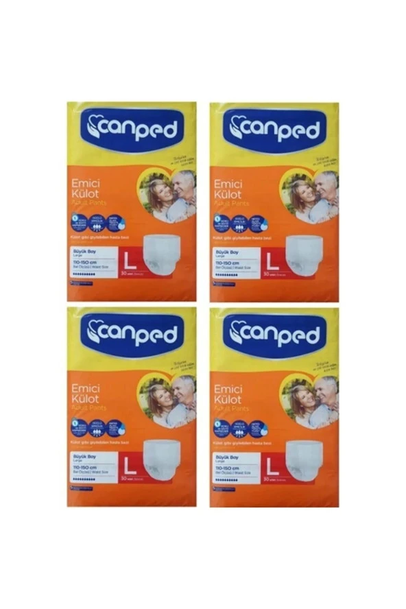 Canped Emici Külot Hasta Bezi Büyük Boy (L) 30Lu 4 Paket 120 Adet ürün görseli 1