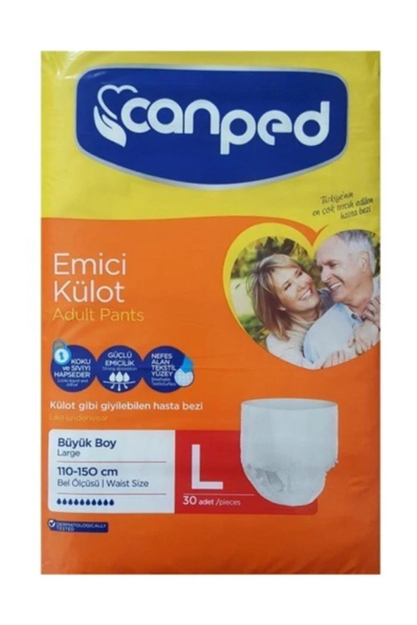 CANPED Emici Külot Hasta Bezi Büyük Boy Large 30'Lu 1 ürün görseli 1