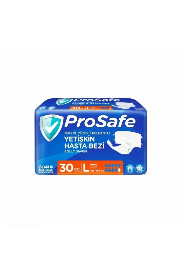 PROSAFE Tekstil Yüzeyli Bel Bantlı Yetişkin Hasta Bezi Large 30'Lu 3 Paket 90 Adet ürün görseli 1