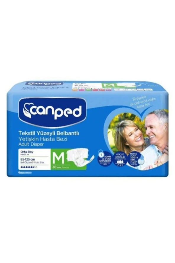 CANPED 30 Lu M Medium Beden Belbantlı Hasta Alt Bezi ürün görseli 1
