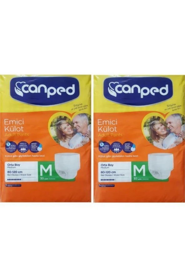 CANPED Emici Külot Orta (Medium) 2X30'Lu 60 Adet Hasta Bezi ürün görseli 1