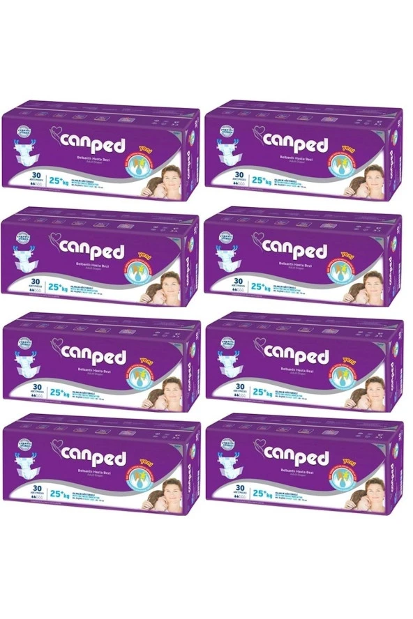 CANPED Hasta Bezi Çoçuklar İçin Bel Bantlı 8 Li Set 240 Adet Xs (8Pk x 30) ürün görseli 1