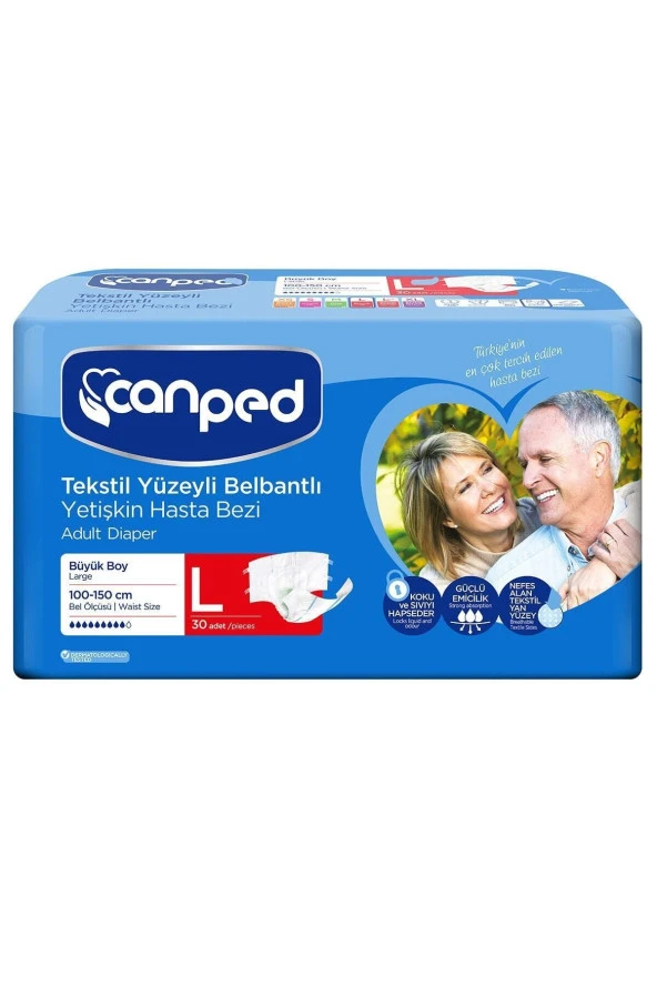CANPED Belbantlı Tekstil Yüzey Hasta Bezi Büyük Boy Large 30 Adet ürün görseli 1