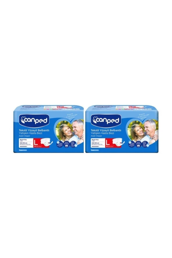 CANPED Belbantlı Tekstil Hasta Bezi Büyük Boy(L) 30Lu 2Paket 60Ad ürün görseli 1