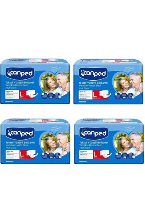 CANPED Belbantlı Large (L) Beden Hasta Bezi Avantaj Paketi 30 Lu X4 Paket Toplam 120 Adet ürün görseli 1