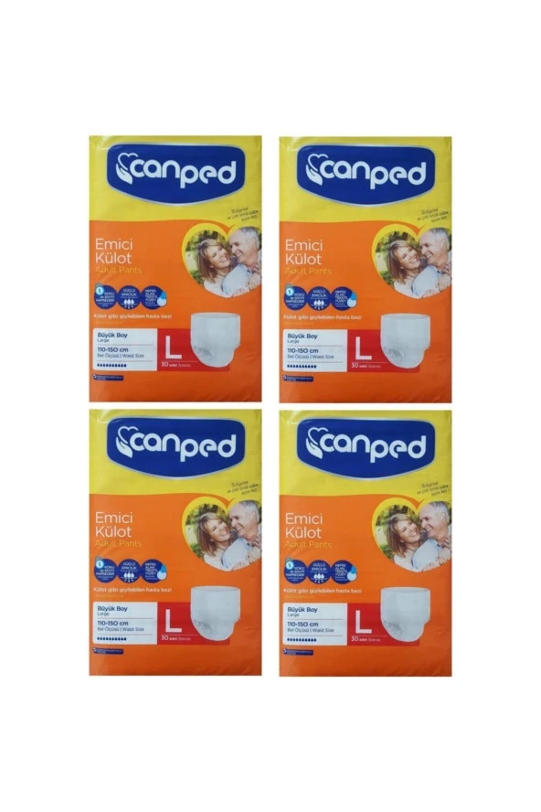 Canped Emici Külot Büyük Boy Large 30'Lu 4 Paket / 120 Adet ürün görseli 1