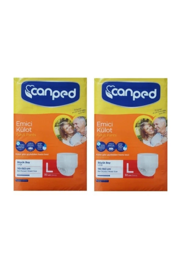 CANPED Emici Külot 60 Adet Large Büyük 2X30'Lu Hasta Bezi ürün görseli 1