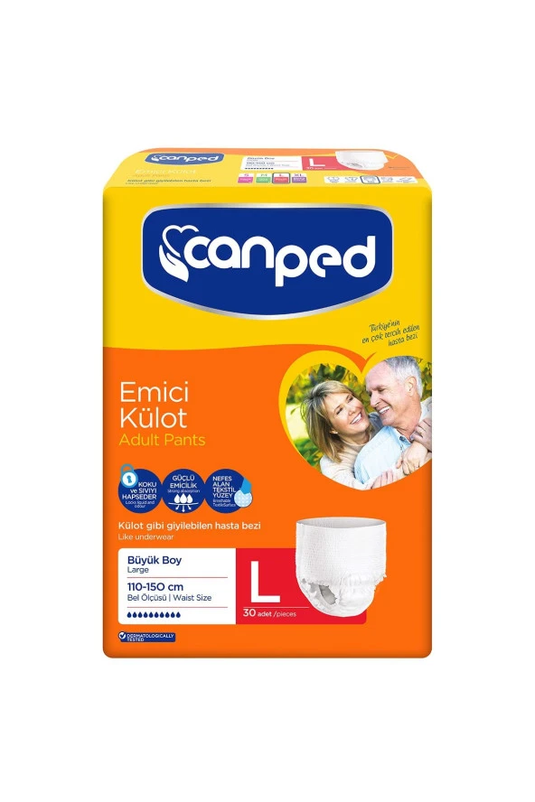 CANPED Emici Külot Hasta Bezi Büyük Boy (Large) 30'Lu Yetişkin Bezi ürün görseli 1