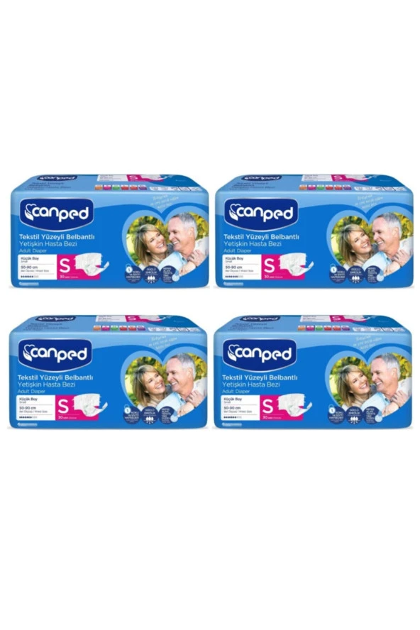 CANPED Belbantlı Tekstil Yüzeyli Hasta Bezi Küçük (Small) 120'Li (4X30) ürün görseli 1