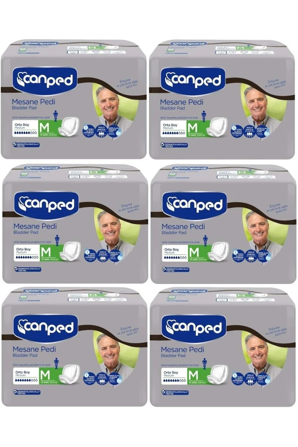 CANPED Mesane Pedi Klasik Erkek M-Orta 72 Adet (6Pk x 12) ürün görseli 1