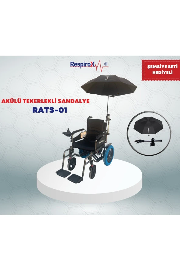 RESPİROX Respirox Rats-01 Akülü Tekerlekli Sandalye - Şemsiye Seti Hediyeli ürün görseli 1