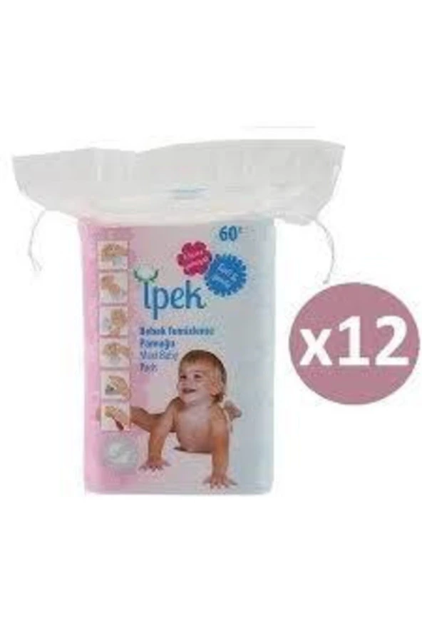 İPEK Bebek Temizleme Pamuğu 60 Adet X 12 Paket ürün görseli 1