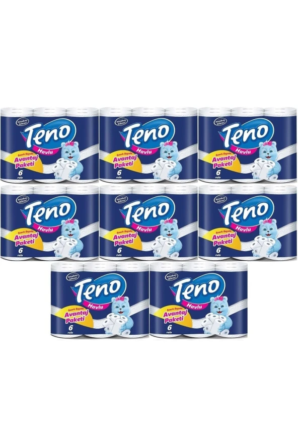 TENO Ultra Kağıt Havlu Çift Katlı 48 Li Paket (8Pk*6) (Avantaj Pk Serisi) ürün görseli 1