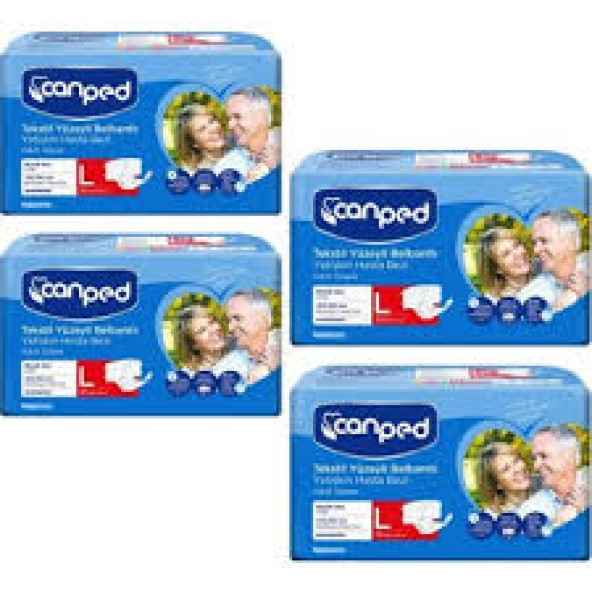 CANPED Belbantlı Tekstil Hasta Bezi Büyük Boy(L)30Lu 4Paket 120Ad ürün görseli 1