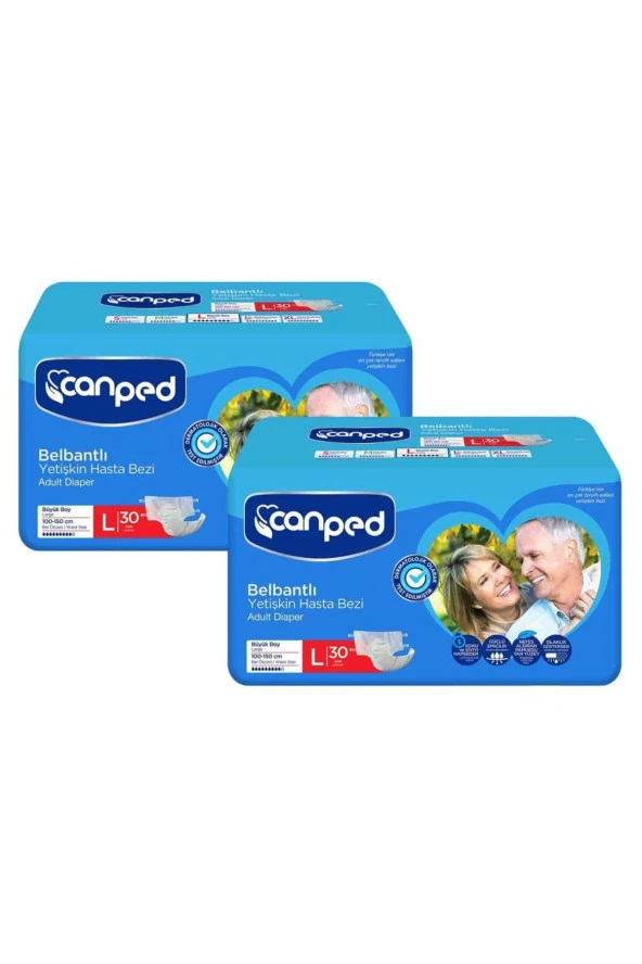 CANPED Belbantlı Tekstil Yüzeyli Hasta Bezi Büyük Boy Large 60 Adet ürün görseli 1