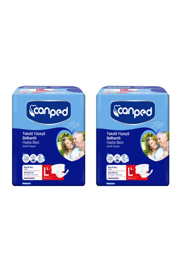 CANPED Belbantlı Gece Büyük Eko (Large/Night) Hasta Bezi 14 Adet 2 Paket ürün görseli 1