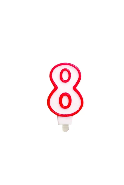 Sekiz Rakamlı Doğum Günü Pasta Mumu ( 7X3 cm) - Sayılı Mum - Pasta Süsü ürün görseli 1