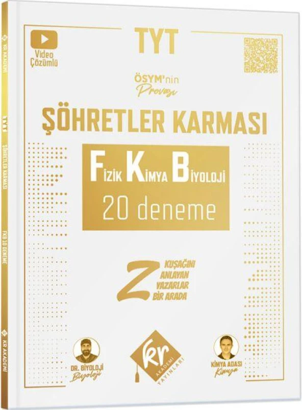 TYT Şöhretler Karması Fizik Kimya Biyoloji 20 Deneme KR Akademi ürün görseli 1