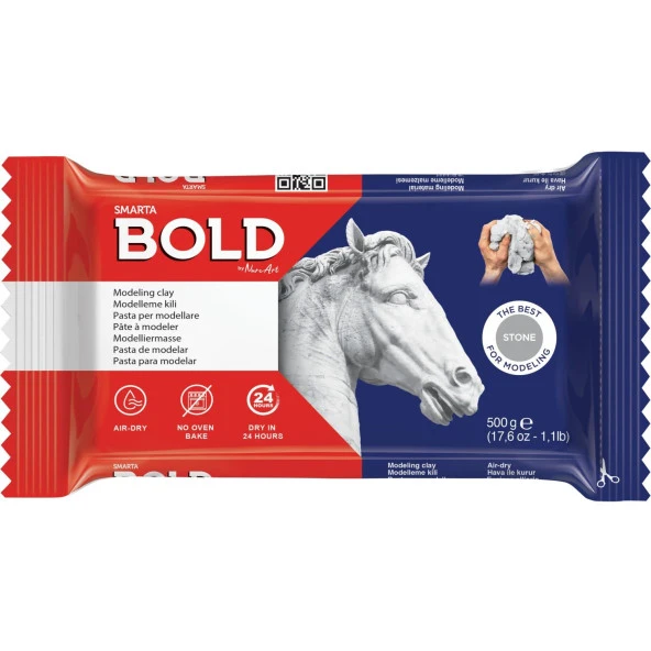 Smarta Seramik Hamuru Bold Taş Gri 500 Gram Seramik Hamuru ürün görseli 1