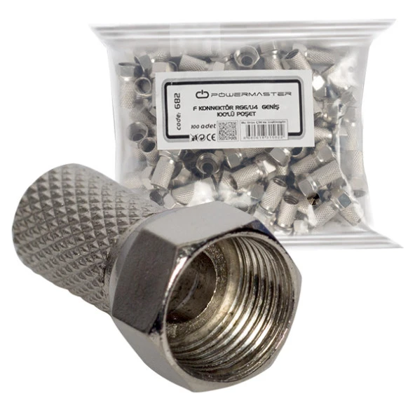 F Konnektör RG6-U4 Geniş 18 Mm (100 Adet) ürün görseli 1