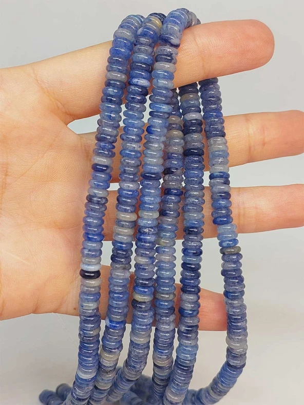 Sodalit Taşı Rondela Kesim 6x1.5mm Dizi (49402) ürün görseli 1