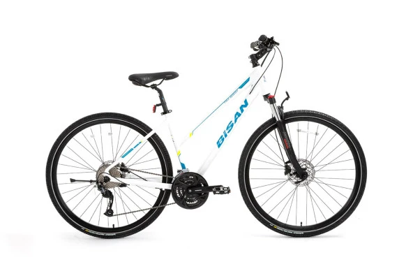 Bisan Trx-8300 Griselda Şehir Bisikleti 24 Vites Mekanik Disk Fren 28 Jant 45 cm Kadro Beyaz Mavi ürün görseli 1