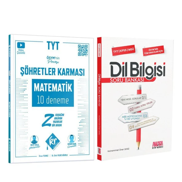 Kr Akademi TYT Matematik Deneme ve AKM Dil Bilgisi Soru Bankası Seti 2 Kitap ürün görseli 1