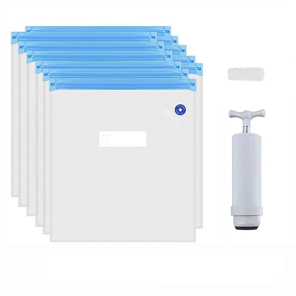 Filament Vakumlama Poşeti+Vakum Pompası(5 Poşet 1 Pompa 30x34cm) ürün görseli 1
