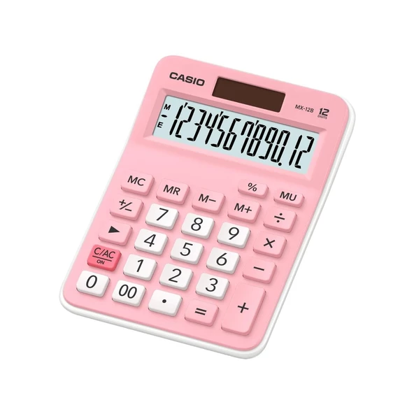 Casio Hesap Makinesi Masa Üstü 12 Hane Toz Pembe Hesap Makinası ürün görseli 1