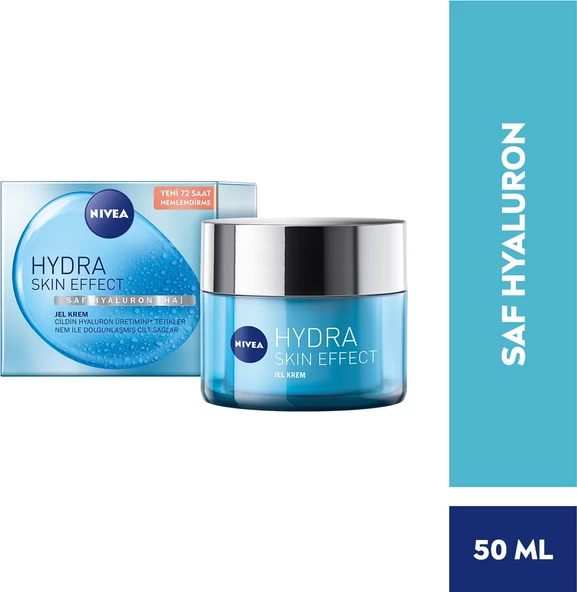 NIVEA Hydra Skin Effect Nemlendirici Jel Krem 50ml, Saf Hyaluron, 72 Saat Yüz Nemlendirme ürün görseli 1
