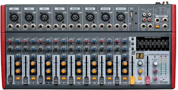 ODO MZ-1202FX 12 KANALLI 99 DSP EFEKTLİ DECK MİKSER ürün görseli 1