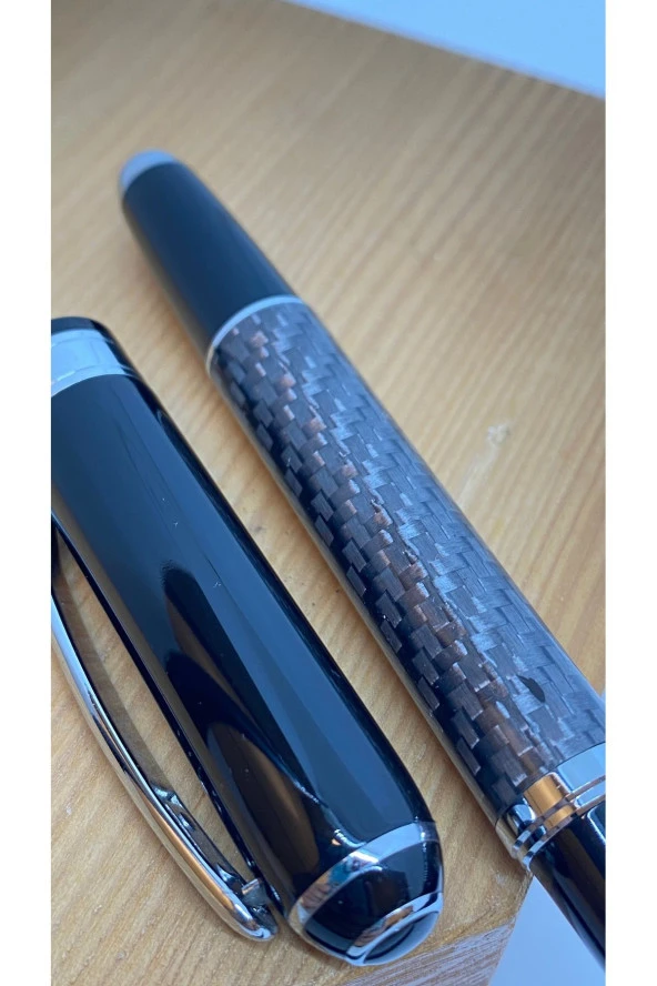 BLACK LEATHER ROLLER KALEM - Resim 2