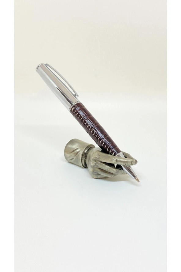 Dd2078 Tükenmez Kalem Silver BrownLeather ürün görseli 1
