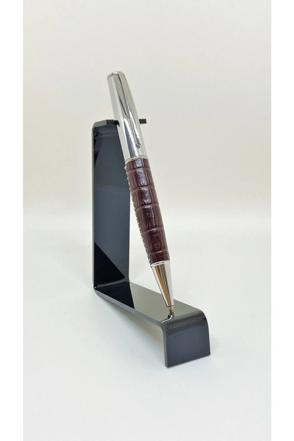 Dd2078 Tükenmez Kalem Silver BrownLeather - Resim 2