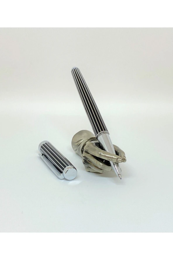 Silver Stripes Roller Kalem Silver Black ürün görseli 1