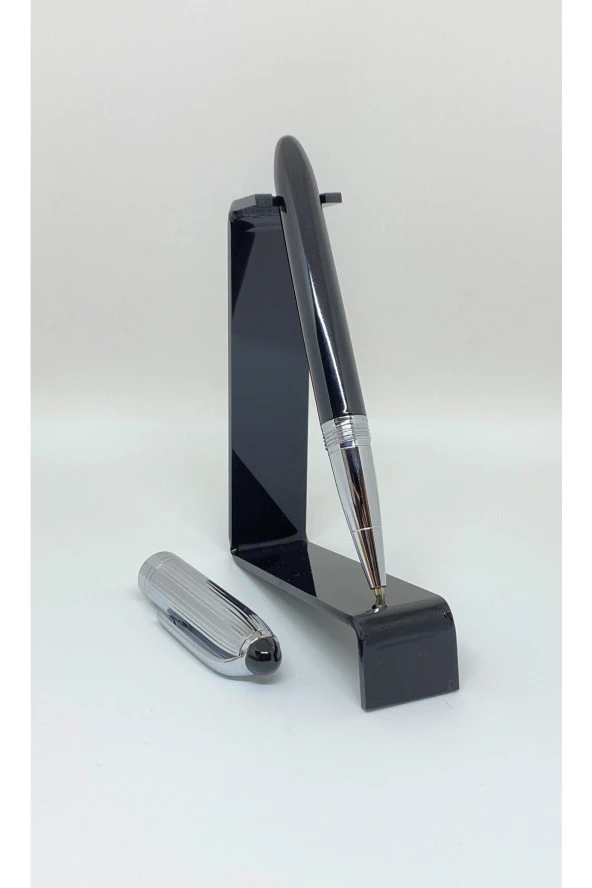 Siyah Zerafet Roller Kalem Black Silver - Resim 2