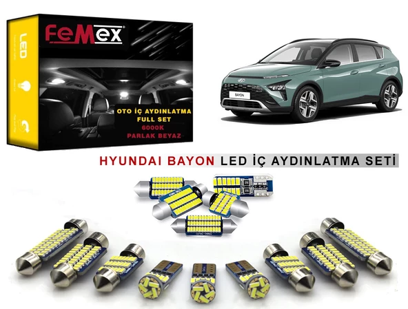Hyundai Bayon İç Aydınlatma Ampul Seti FEMEX Parlak Beyaz ürün görseli 1