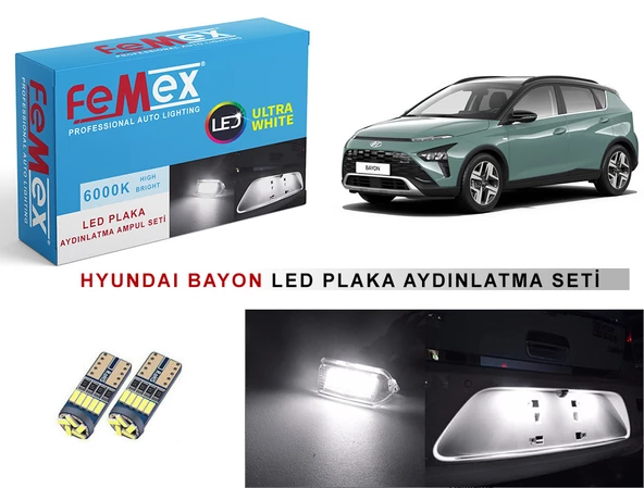 Hyundai Bayon LED Plaka Aydınlatma Ampul Seti FEMEX Parlak Beyaz ürün görseli 1